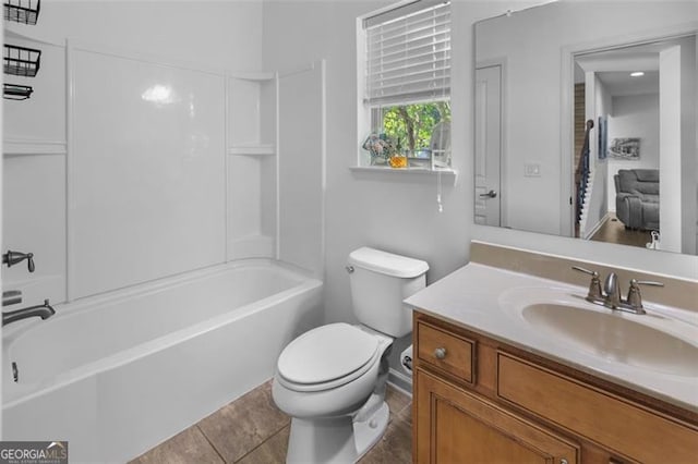 109 Hale View Cir, Canton, GA 30114 - bathroom with vanity, tub / shower combination, and tile patterned floors