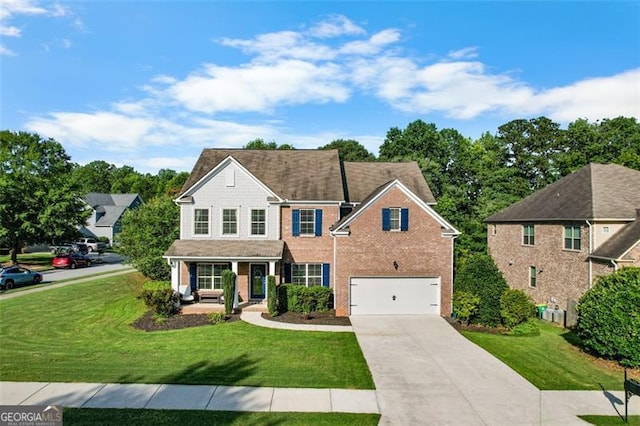 109 Hale View Cir, Canton, GA 30114 - traditional-style home with concrete driveway, an attached garage, and a front yard