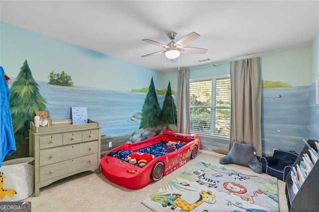 109 Hale View Cir, Canton, GA 30114 - carpeted bedroom with a ceiling fan