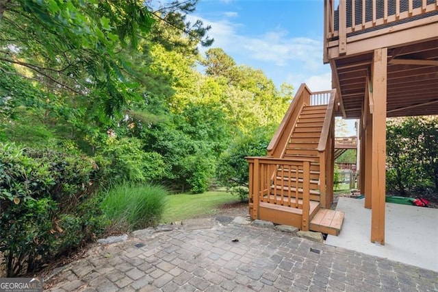 109 Hale View Cir, Canton, GA 30114 - view of patio / terrace with stairs and a wooden deck