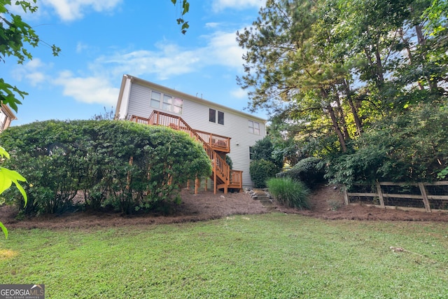 109 Hale View Cir, Canton, GA 30114 - rear view of property featuring stairs and a deck