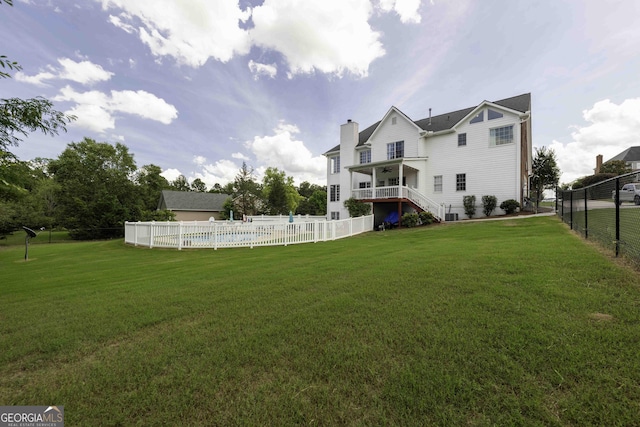 481 Fields Ferry Dr NE, Calhoun, GA 30701 - fenced backyard featuring stairway