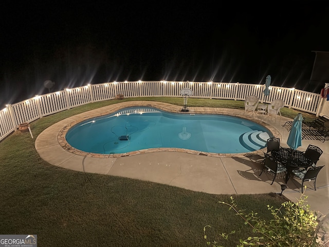 481 Fields Ferry Dr NE, Calhoun, GA 30701 - view of swimming pool with a fenced backyard and a patio