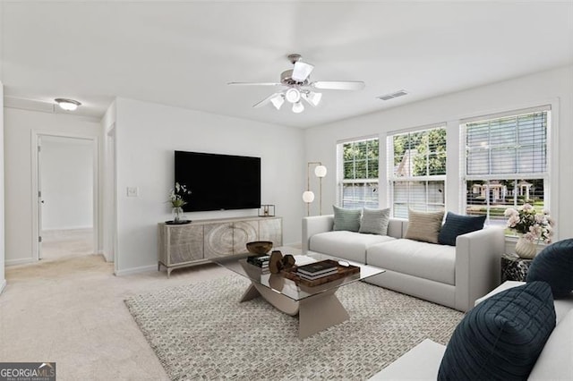 3366 Bridge Walk Dr, Lawrenceville, GA 30044 - living area with ceiling fan and carpet floors