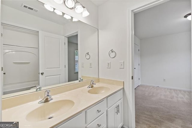 3366 Bridge Walk Dr, Lawrenceville, GA 30044 - bathroom with double vanity and baseboards
