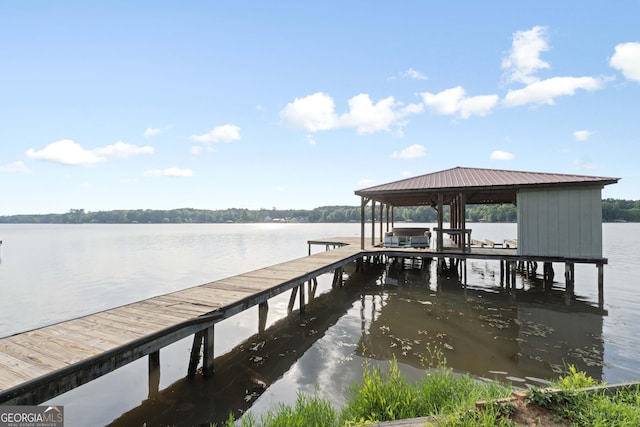 901 Jamesway Dr, Sparta, GA 31087 - dock area featuring boat lift and a water view