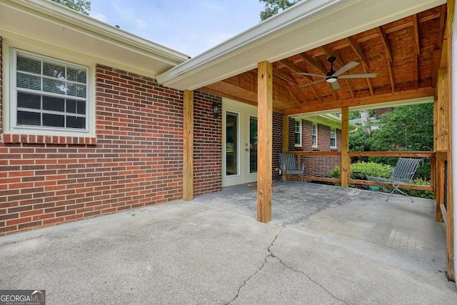 4212 Worth St NW, Acworth, GA 30101 - view of patio featuring a ceiling fan and french doors