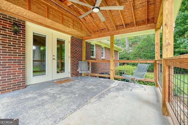 4212 Worth St NW, Acworth, GA 30101 - view of patio / terrace with french doors and ceiling fan