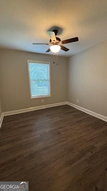 320 Cainbridge Mdws, Demorest, GA 30535 - empty room featuring a ceiling fan and dark wood-style floors