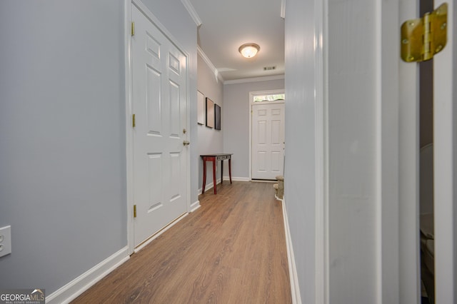 5381 Briar Creek Ln, Norcross, GA 30071 - hall with ornamental molding and wood finished floors
