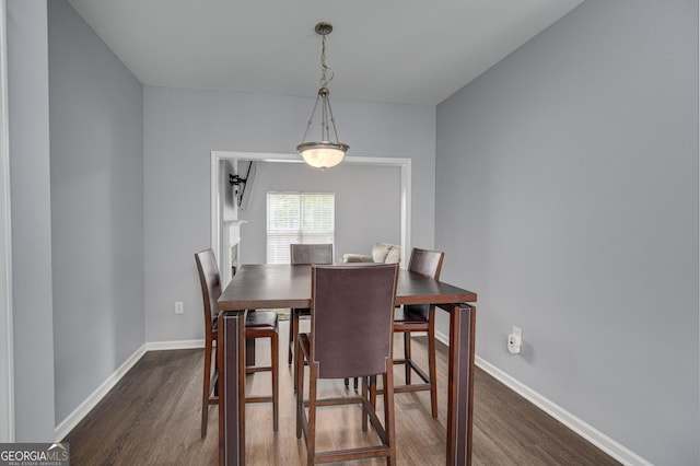 5381 Briar Creek Ln, Norcross, GA 30071 - dining space with dark wood finished floors
