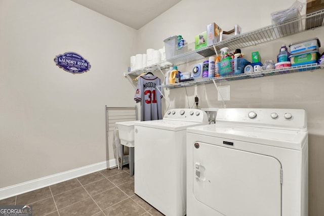 5640 Hammock Way, Cumming, GA 30028 - laundry area with washer and dryer and tile patterned flooring