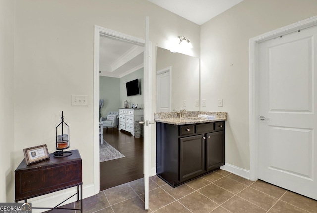 5640 Hammock Way, Cumming, GA 30028 - bathroom with vanity and tile patterned floors