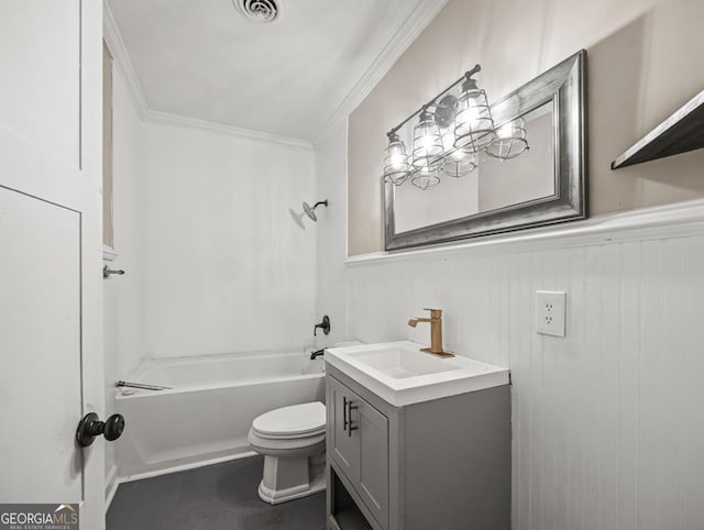 805 First Ave, Brunswick, GA 31520 - full bath featuring vanity, crown molding, and shower / tub combination