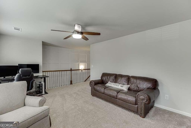 1830 Secretariat Gait Way, Suwanee, GA 30024 - living area featuring ceiling fan and carpet flooring