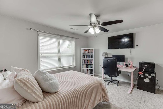 1830 Secretariat Gait Way, Suwanee, GA 30024 - carpeted bedroom with ceiling fan and a desk