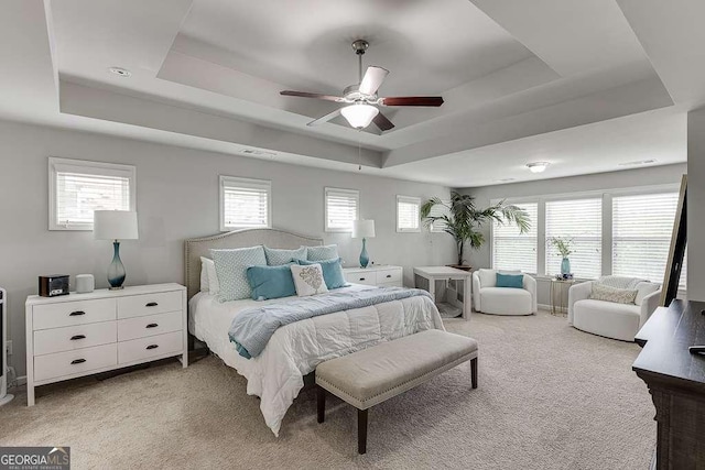 1830 Secretariat Gait Way, Suwanee, GA 30024 - bedroom with a tray ceiling, light colored carpet, and multiple windows
