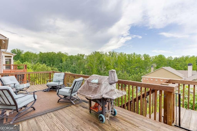 1830 Secretariat Gait Way, Suwanee, GA 30024 - wooden deck featuring a forest view