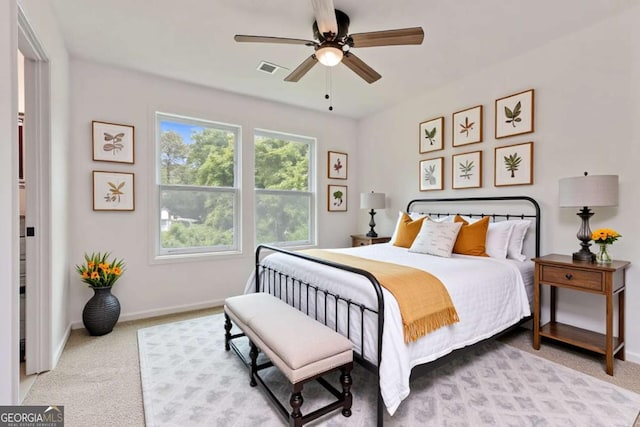 307 E Pine St E, Rockmart, GA 30153 - bedroom featuring light colored carpet and ceiling fan