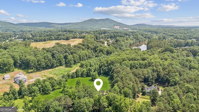 5095 Karr Rd, Cumming, GA 30040 - drone / aerial view of a forest and a water and mountain view
