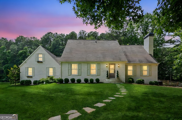 5095 Karr Rd, Cumming, GA 30040 - new england style home featuring a chimney