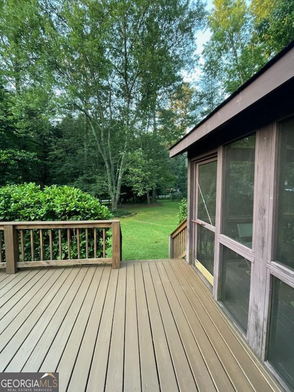 120 Fox Hunt Pl, Athens, GA 30606 - wooden terrace with a yard