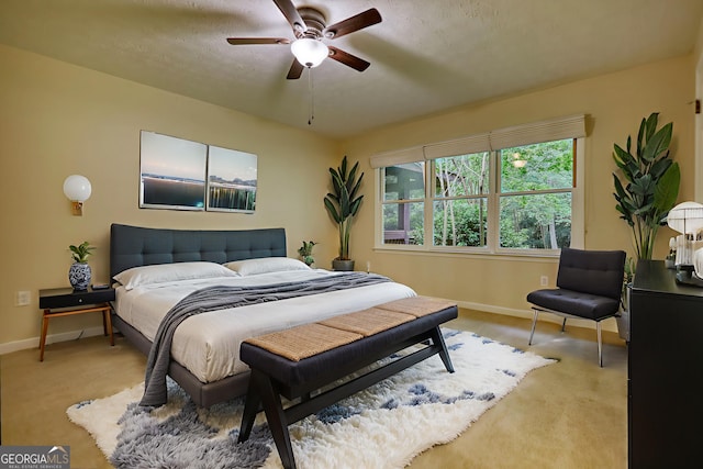 120 Fox Hunt Pl, Athens, GA 30606 - bedroom with light colored carpet and a ceiling fan