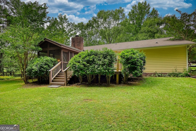 120 Fox Hunt Pl, Athens, GA 30606 - view of green lawn featuring a sunroom
