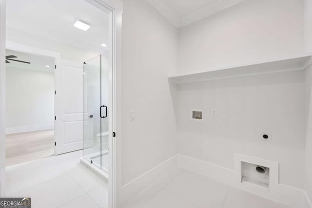 3205 Bold Springs Rd, Dacula, GA 30019 - laundry room with hookup for a washing machine, hookup for an electric dryer, and light tile patterned flooring