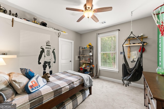 4813 Jess Helton Rd, Gainesville, GA 30506 - bedroom featuring light carpet and ceiling fan