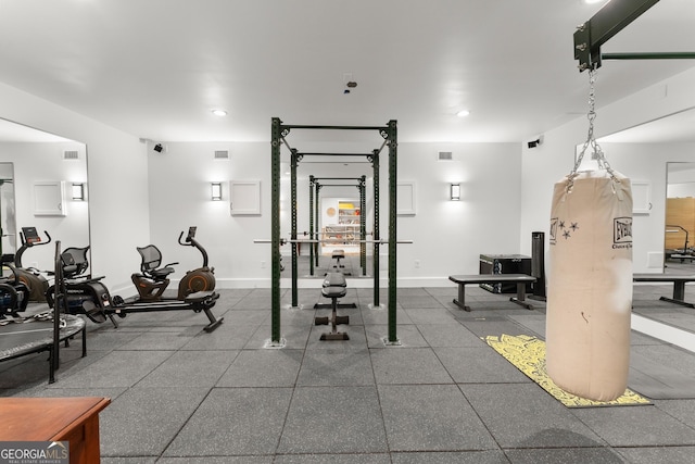 4813 Jess Helton Rd, Gainesville, GA 30506 - workout area featuring baseboards and recessed lighting