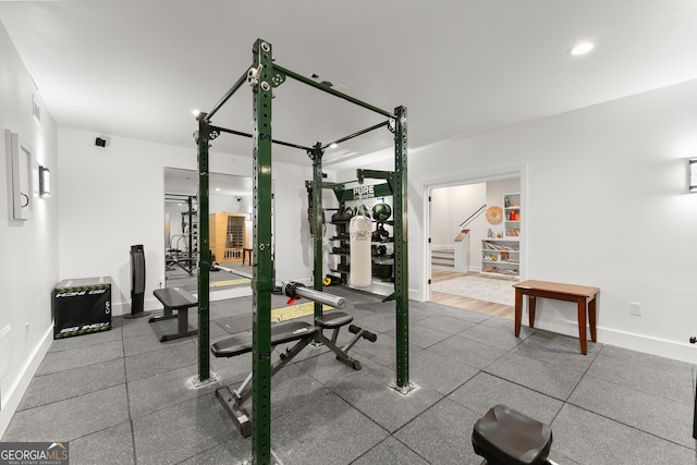 4813 Jess Helton Rd, Gainesville, GA 30506 - exercise area with baseboards and recessed lighting