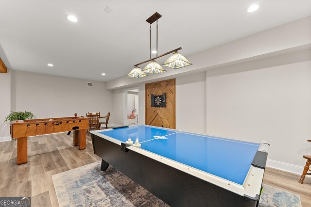 4813 Jess Helton Rd, Gainesville, GA 30506 - rec room featuring light wood-style flooring and recessed lighting