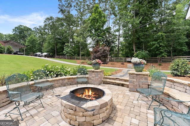 4813 Jess Helton Rd, Gainesville, GA 30506 - view of patio featuring an outdoor fire pit