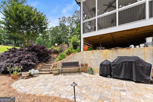 4813 Jess Helton Rd, Gainesville, GA 30506 - view of patio / terrace featuring stairway and area for grilling
