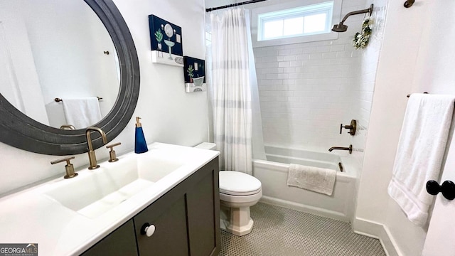 420 Ashbury Cir, Dallas, GA 30157 - bathroom featuring vanity, shower / tub combo, and tile patterned flooring