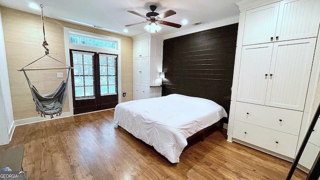 420 Ashbury Cir, Dallas, GA 30157 - bedroom with light wood-style flooring and a ceiling fan
