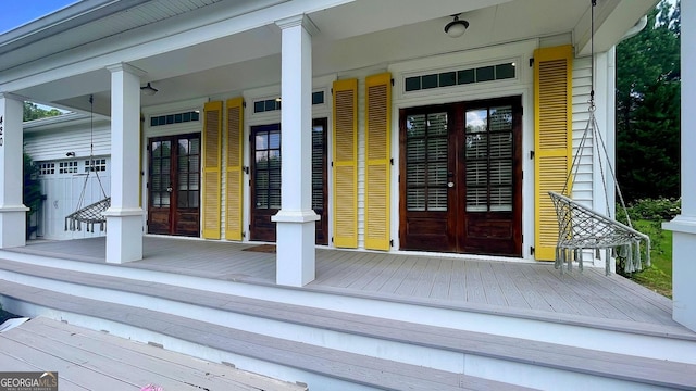 420 Ashbury Cir, Dallas, GA 30157 - entrance to property featuring french doors and covered porch