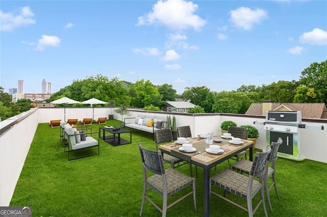 167 Sampson St, Atlanta, GA 30312 - view of green lawn featuring an outdoor living space