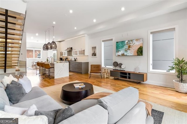 167 Sampson St, Atlanta, GA 30312 - living area with light wood-style floors and recessed lighting