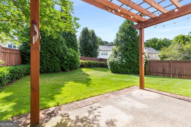 5035 Foxberry Ln, Roswell, GA 30075 - fenced backyard featuring a pergola and a patio area