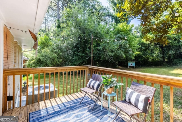 3205 Mcafee Rd, Decatur, GA 30032 - deck featuring a yard and view of wooded area