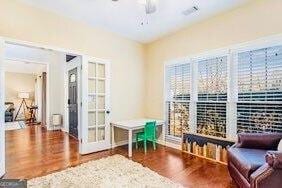380 Victorian Ln, Duluth, GA 30097 - sitting room with wood finished floors, a ceiling fan, and healthy amount of natural light