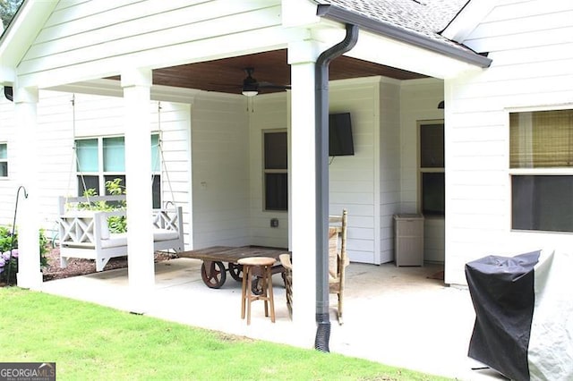 688 Harmony Rd, Temple, GA 30179 - view of patio / terrace featuring ceiling fan