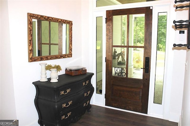 688 Harmony Rd, Temple, GA 30179 - doorway with dark wood finished floors