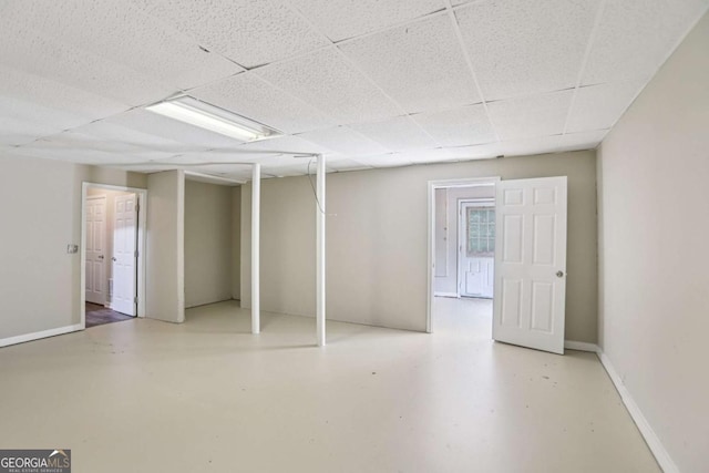 73 Azalea Dr, Villa Rica, GA 30180 - basement with baseboards and a paneled ceiling