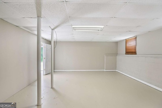 73 Azalea Dr, Villa Rica, GA 30180 - basement featuring a paneled ceiling and baseboards