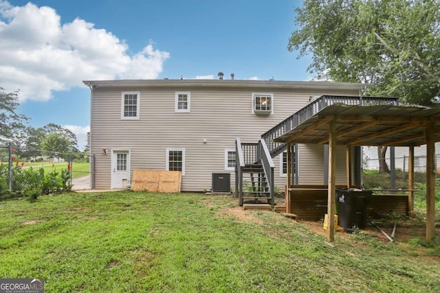 73 Azalea Dr, Villa Rica, GA 30180 - back of property with stairway