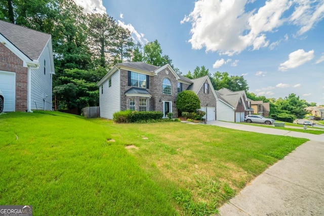 4815 Price St, Forest Park, GA 30297 - traditional home with a garage, a front lawn, driveway, and stone siding