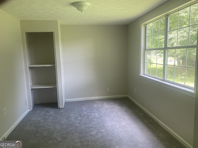 212 Rockmart Rd, Villa Rica, GA 30180 - unfurnished bedroom featuring a textured ceiling, multiple windows, and dark carpet